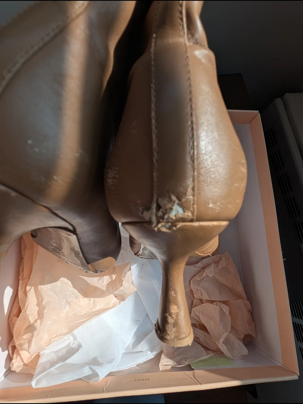 Loeffler Randall Tan Lambskin Kitten heel Boots